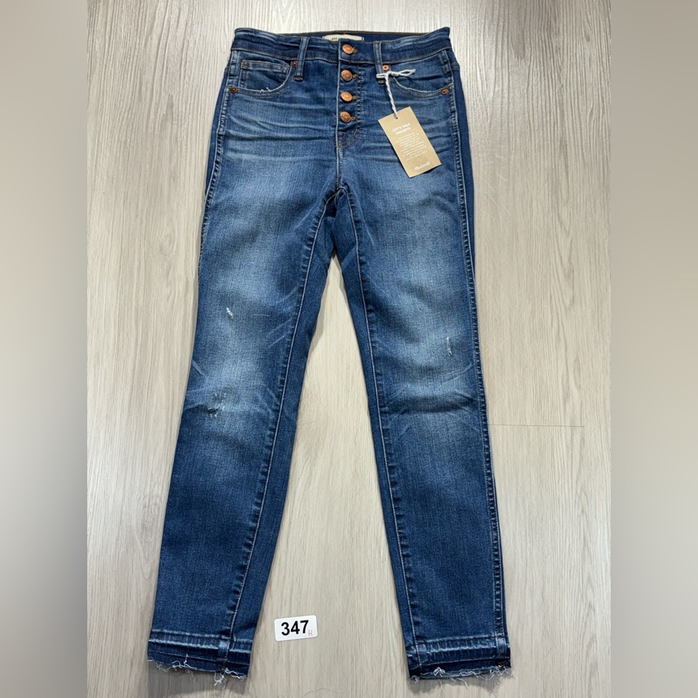 NWT Madewell Tall 10" High-Rise Skinny Jeans: Drop-Hem Edition Size 25 - Picture 4 of 13